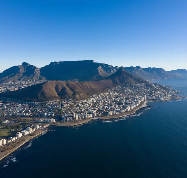 Cape Town and Table Mountain from above